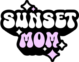Sunset Mom Sticker On Cute Style Design For Sticker, T-Shirt, Mug, Hoodie, Poster & For Any Merchandise Printing On Transparent Background