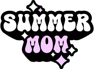 Summer Mom Sticker On Cute Style Design For Sticker, T-Shirt, Mug, Hoodie, Poster & For Any Merchandise Printing On Transparent Background