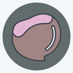 Icon Chestnut. suitable for Nuts symbol. color mate style. simple design editable. design template vector. simple illustration
