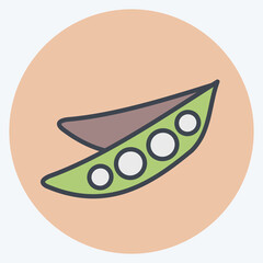 Icon Peas. suitable for Nuts symbol. color mate style. simple design editable. design template vector. simple illustration
