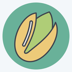 Icon Pistachio. suitable for Nuts symbol. color mate style. simple design editable. design template vector. simple illustration