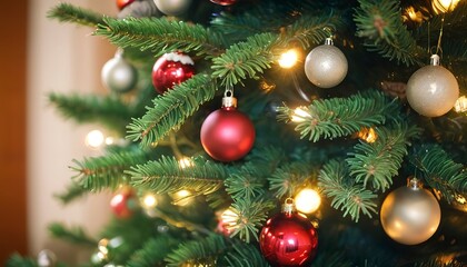 Obraz na płótnie Canvas Closeup christmas tree