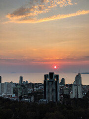 sunset over the city