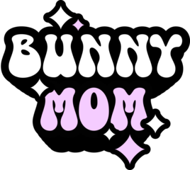 Bunny Mom Sticker On Cute Style Design For Sticker, T-Shirt, Mug, Hoodie, Poster & For Any Merchandise Printing On Transparent Background