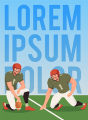 College football poster. Students in action, space for text.