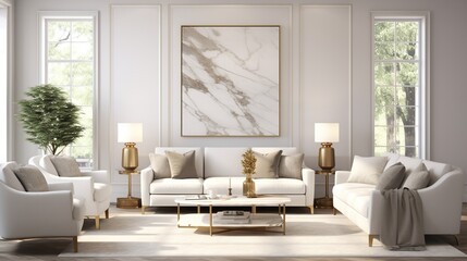 Modern luxurious living room interior composition  - obrazy, fototapety, plakaty