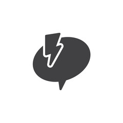 Chat bubble with lightning bolt vector icon - 766816966
