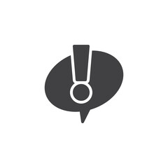 Speech bubble with an exclamation mark vector icon - 766817323