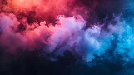 Fotobehang Abstract colorful smoke with a beautiful color composition on a dark background © MyBackground