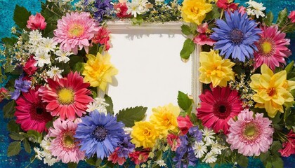 frame of flowers.a timeless floral framework that exudes elegance and grace, perfect for invitations or congratulatory notes. The carefully crafted floral elements create a sense of refinement and cel