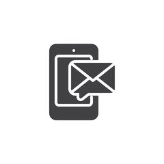 Phone with a notification message vector icon - 766819191