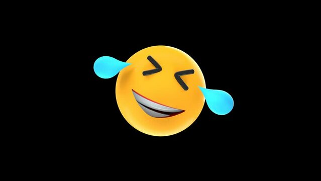 3D Emoji Animation with the laughing with tears expression emoji icon