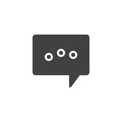 Three dots in a chat bubble vector icon - 766819526