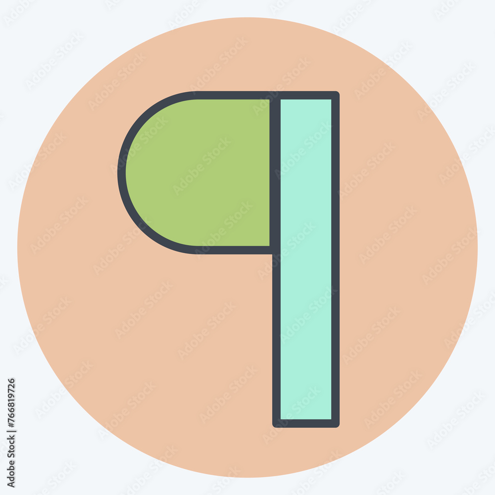 Fototapete icon paragraph. related to graphic design tools symbol. color mate style. simple design editable. si