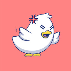 Cute Angry Chick Cartoon Vector Icons Illustration. Flat Cartoon Concept. Suitable for any creative project.