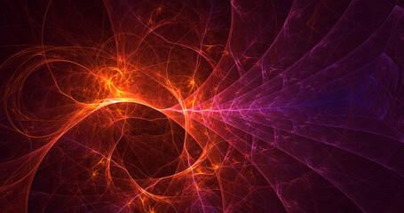3D rendering abstract multicolored fractal light background with bright center. Its not AI Generatd illustration.