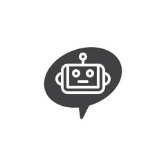 Chat bubble with robot vector icon - 766821998