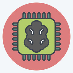 Icon Artificial Intelligence. related to Machine Learning symbol. color mate style. simple design editable. simple illustration. simple vector icons