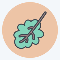 Icon Oak Leaf. related to Flora symbol. color mate style. simple illustration. plant. Oak. leaf. rose