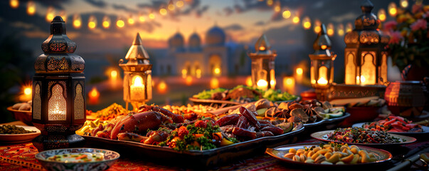 A story about the Ramadan holiday. fasting ramadan concept, close up - obrazy, fototapety, plakaty