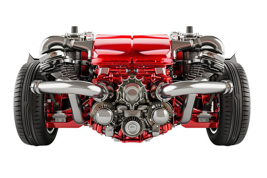 Modern Car engines isolated on transparent background