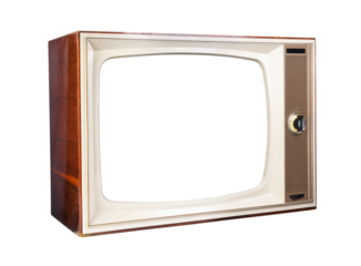 Old tv on isolated. Retro technology concept. Blank screen for text.