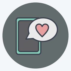 Icon Love message. related to Valentine's Day symbol. color mate style. simple design editable. simple illustration