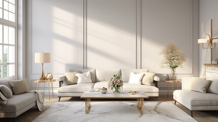 interior composition of modern elegant living room  - obrazy, fototapety, plakaty