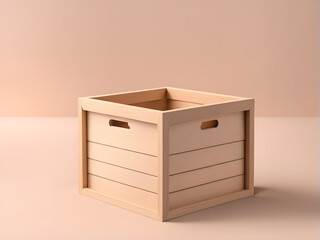 3D Clean Wooden Box Rendering Ideal for Online Shop Giveaways and Black Friday Sales