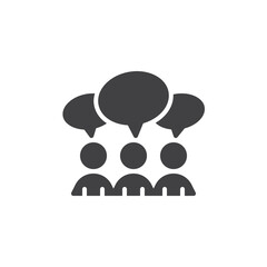Multiple people with speech bubbles vector icon - 766824724