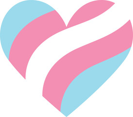 Transgender Flag Wavy Heart Shape Pride Month LGBTQ Rainbow2