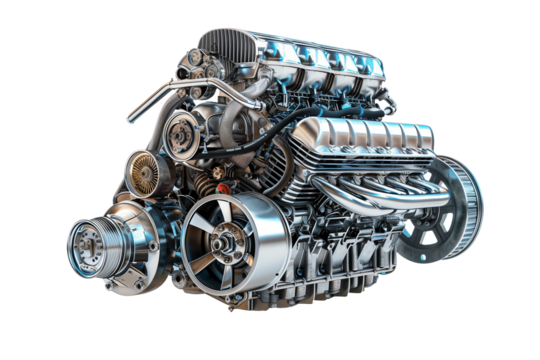Modern Car engines isolated on transparent background