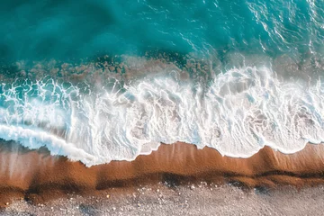 Foto op Canvas photo vertical overhead shot of a wavy sea © yuniazizah