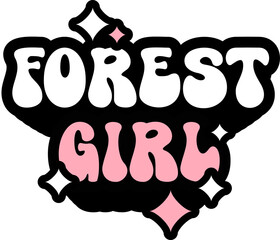 Forest Girl Sticker On Cute Style Design For Sticker, T-Shirt, Mug, Hoodie, Poster & For Any Merchandise Printing On Transparent Background
