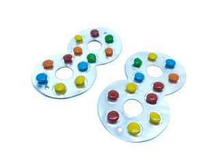 round round colat candy isolated on white