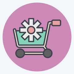 Icon Customer Service. related to Online Store symbol. color mate style. simple illustration. shop