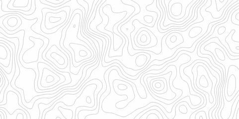 Vector geography landscape Topo contour map on white background, Topographic contour lines. Seamless pattern with lines Topographic map. Geographic mountain relief. - obrazy, fototapety, plakaty