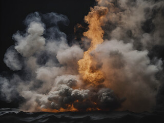 An Ode to the Elemental Forces, as Smoke and Fire Converge in a Harmonious Melody of Heat and Motion.