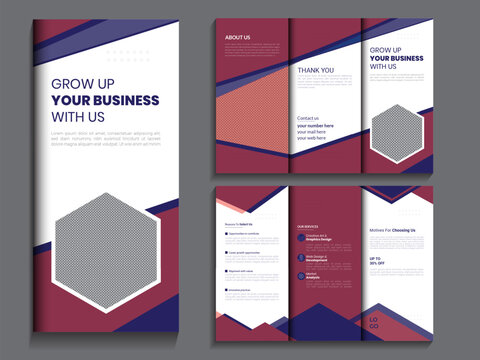 free vector modern style trifold brochure