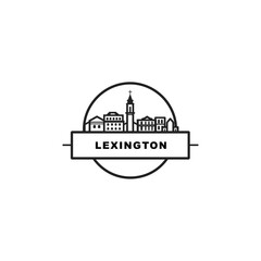 Lexington city US Kentucky cityscape skyline panorama vector flat modern logo icon. USA, state of America emblem idea with landmarks and building silhouettes. Isolated graphic