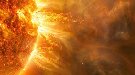 solar flare particles coronal mass ejections burning of sun surface solar explosion fire flame magnetic storm space celestial phenomenon