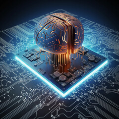 Electronic brain on the motherboard or artificial intelligence, the theme of implementing modern technologies in companies 