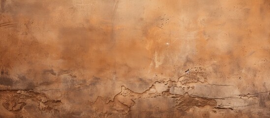 A closeup of a hardwood brown wall with a rectangular beige painting, creating a beautiful pattern that complements the wood flooring in shades of soil and peach