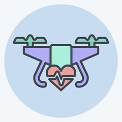 Icon Medical Drone. related to Drone symbol. color mate style. simple design editable. simple illustration