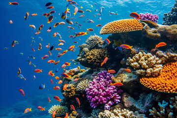 Fototapeta na wymiar Photo coral reef in the sea