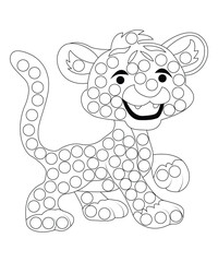 Dot coloring book page for kids and adults
