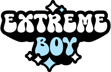 Extreme Boy Sticker On Cute Style Design For Sticker, T-Shirt, Mug, Hoodie, Poster & For Any Merchandise Printing On Transparent Background