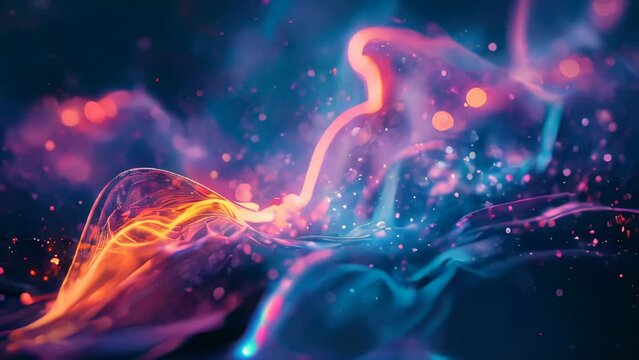 Abstract glowing particles. with bokeh effect