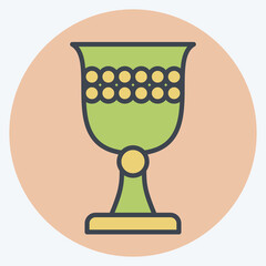 Icon Chalice. related to Celtic symbol. color mate style. simple design editable. simple illustration