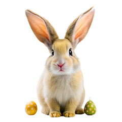 Obraz premium easter bunny mockup with painted eggs